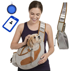 Zingaroo Sling: porte-mains-libres pour chat et petit chien, pratique lors des trajets en métro.