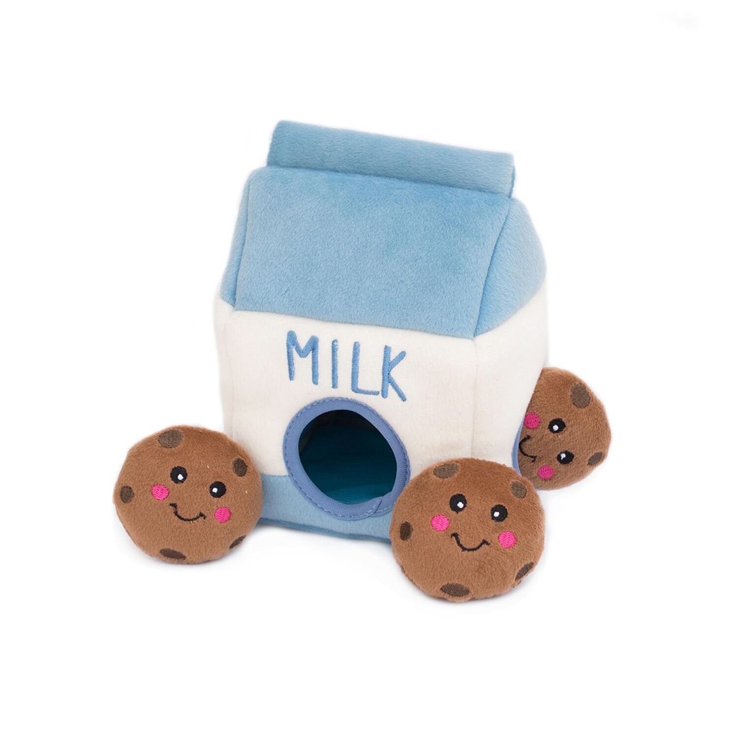 ZippyPaws Burrow lait et biscuits, cache-cache stimulant pour chiens de petite et moyenne taille.