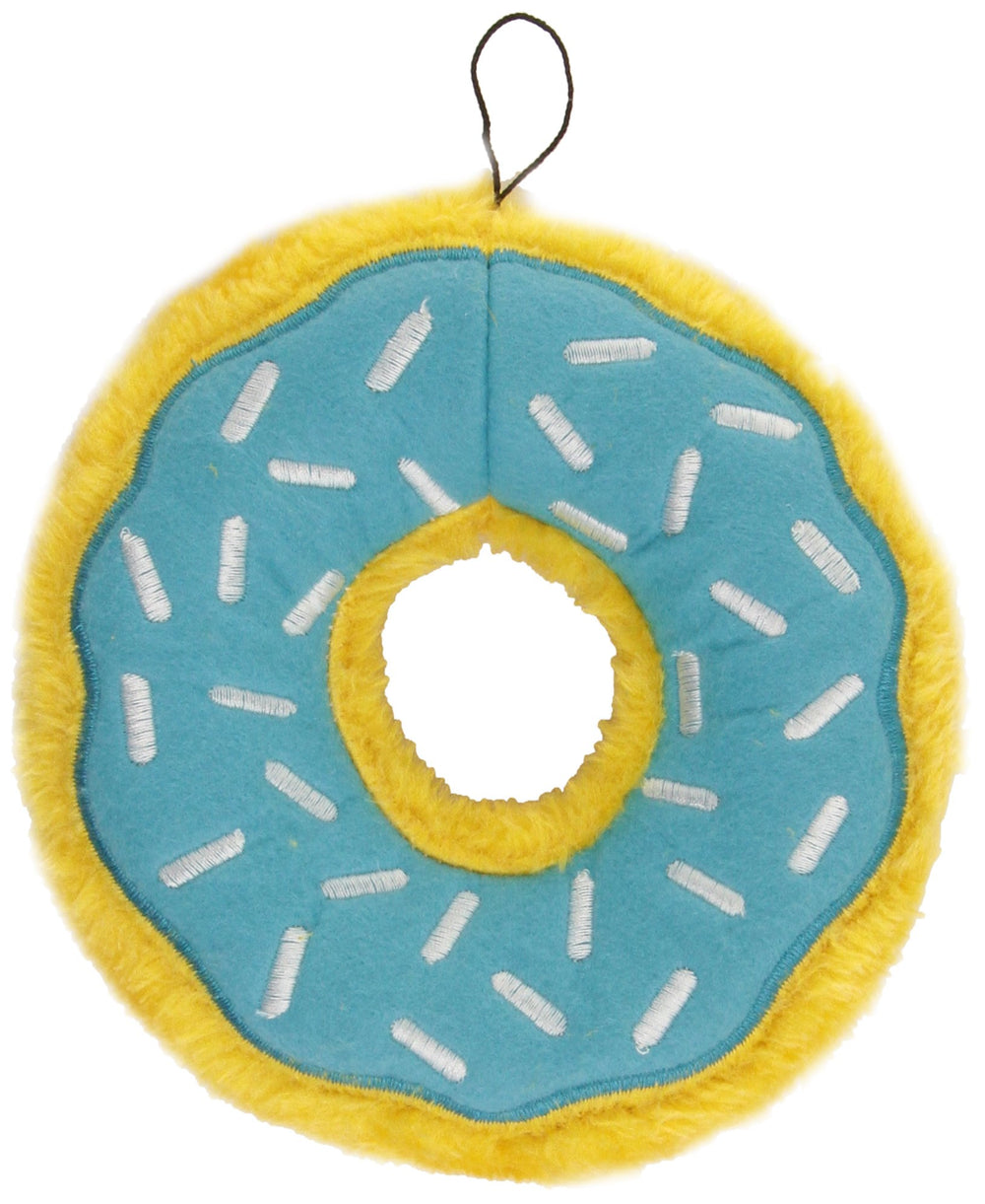 ZippyPaws Donutz beignet bleu sans rembourrage, idéal pour des jeux propres.
