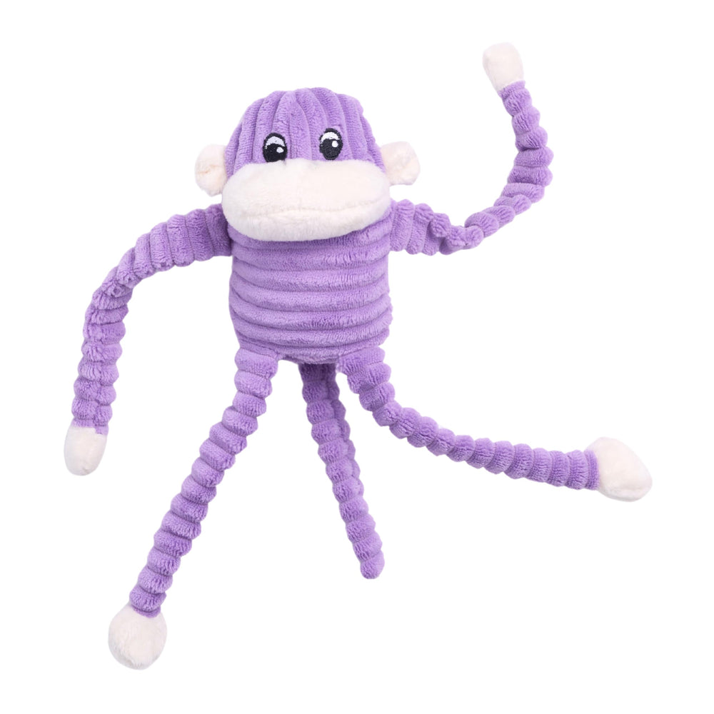 ZippyPaws Crinkle Monkey emballage violet, jouet attractif pour occuper votre chien lors du jeu