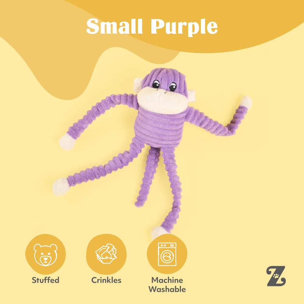 ZippyPaws Crinkle Monkey sifflet rond, stimulation auditive pendant le jeu quotidien