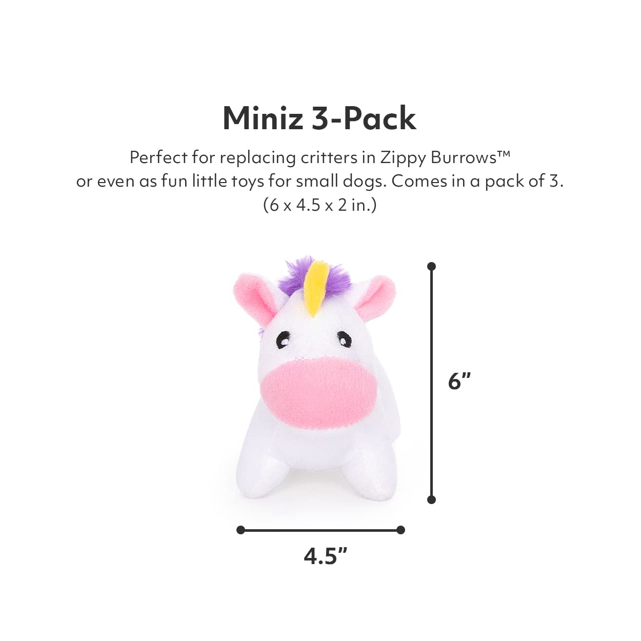 ZippyPaws Miniz licorne jouet interactif stimule l'attention lors du jeu