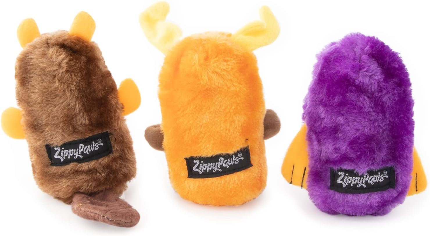 Lot trio sans bourrage ZippyPaws, trois compagnons pour enrichment varié.