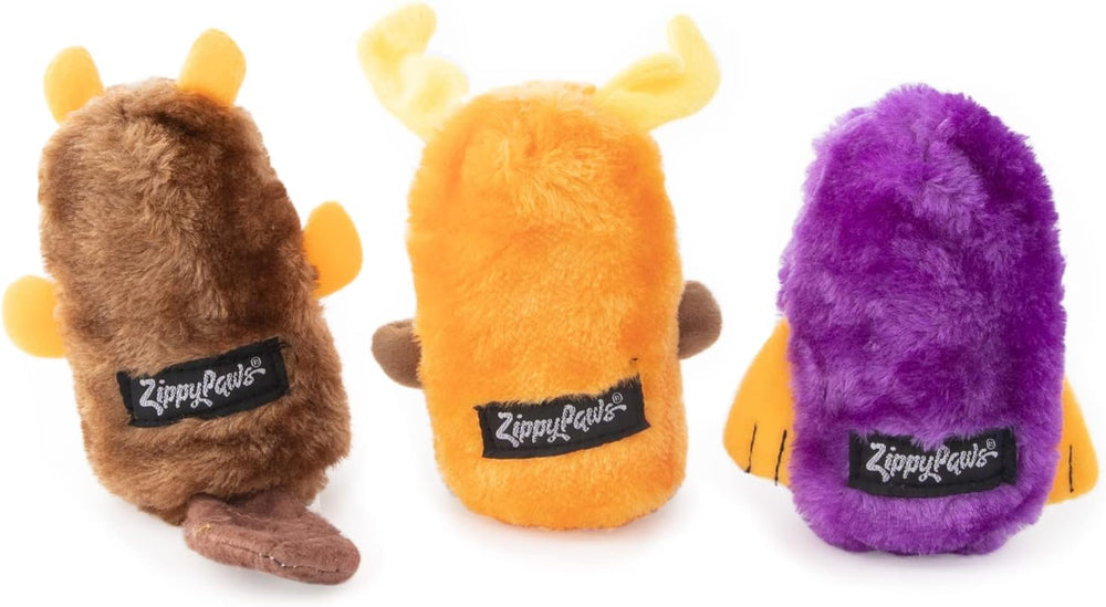 Lot trio sans bourrage ZippyPaws, trois compagnons pour enrichment varié.