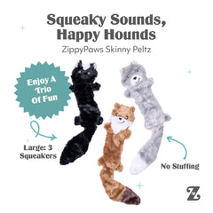 ZippyPaws Skinny Peltz loup jouet parfait pour fetch et câlins