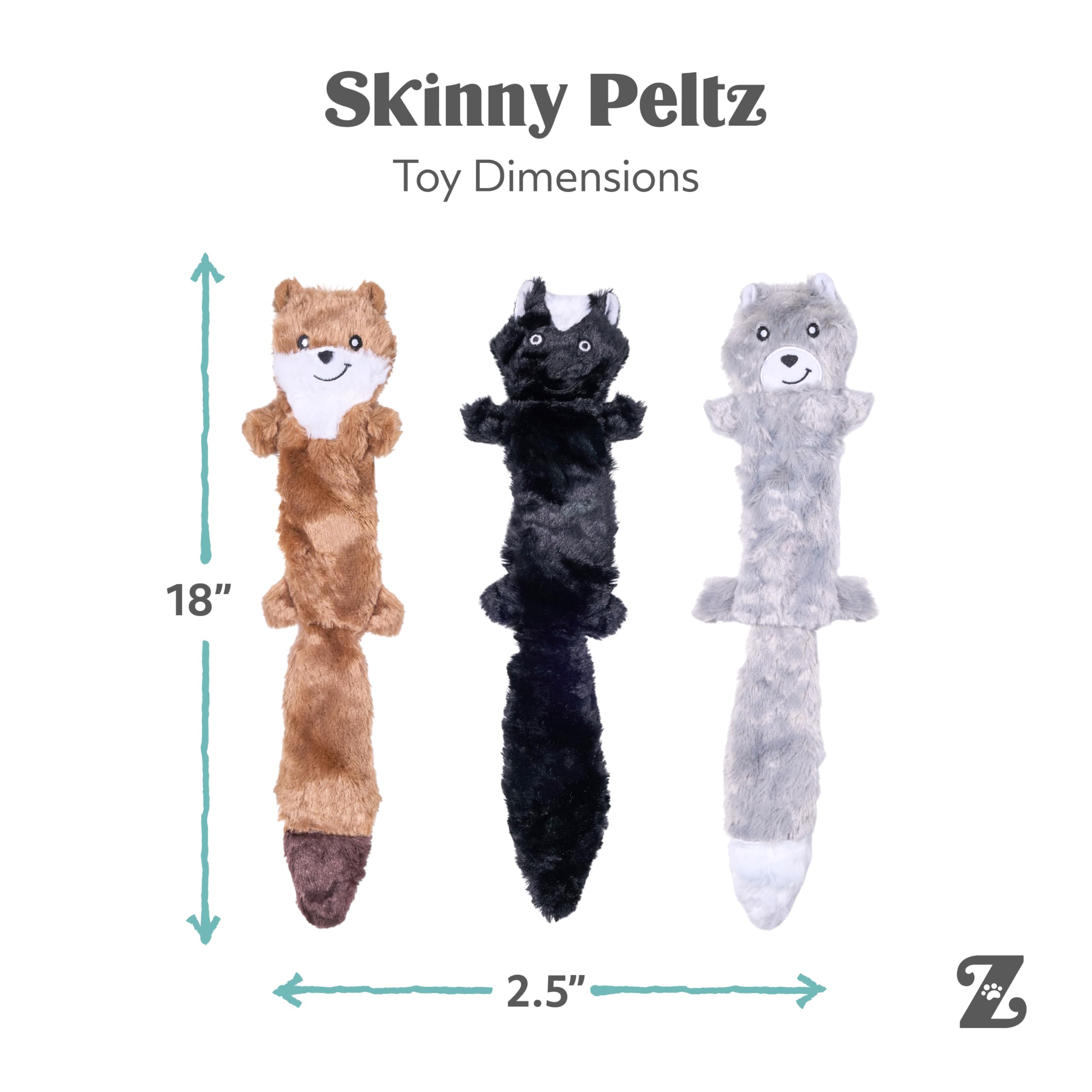 ZippyPaws Skinny Peltz putois gros plan matière câline et légère