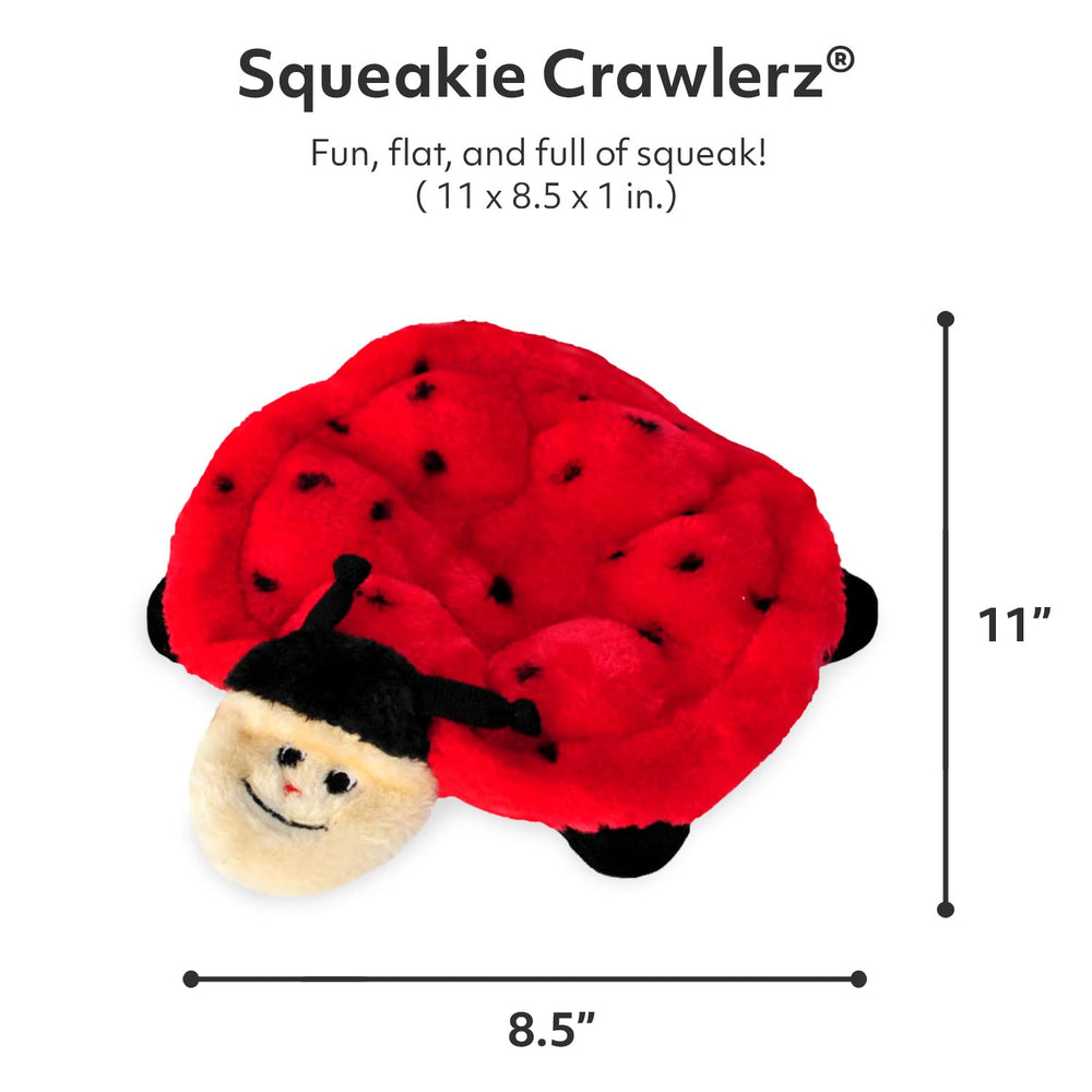 ZippyPaws Squeakie Crawler Betsey: broderie soignée et look mignon pour câlin.