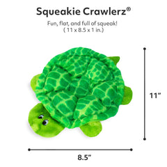 ZippyPaws Squeakie Crawler Design plat sans rembourre, nettoyage facile.