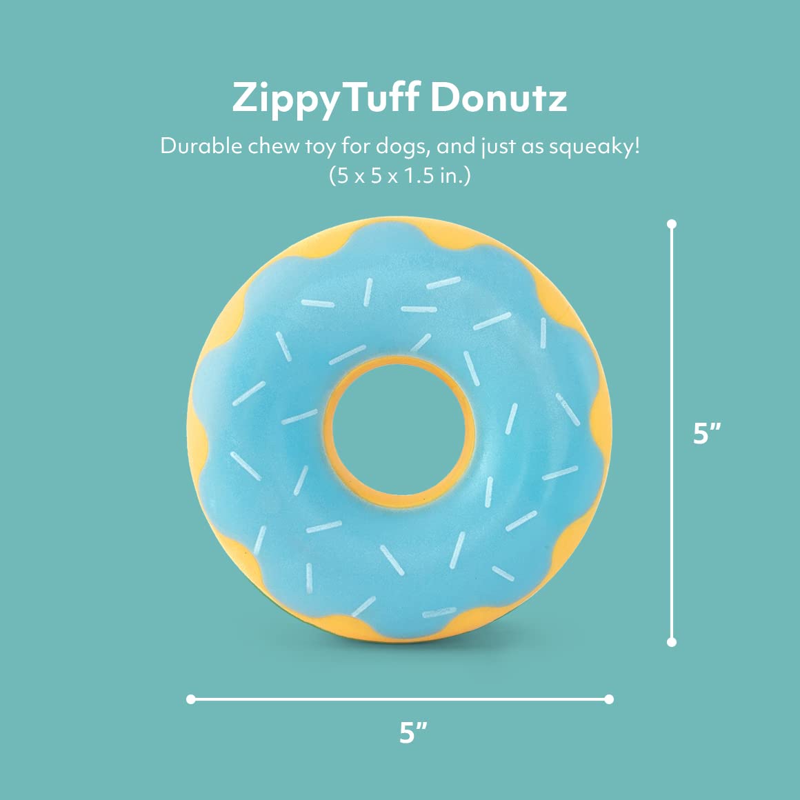 ZippyPaws ZippyTuff donut design glace bleu: jeu coloré et ludique.