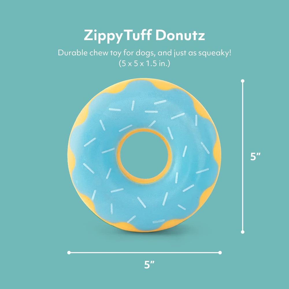 ZippyPaws ZippyTuff donut design glace bleu: jeu coloré et ludique.