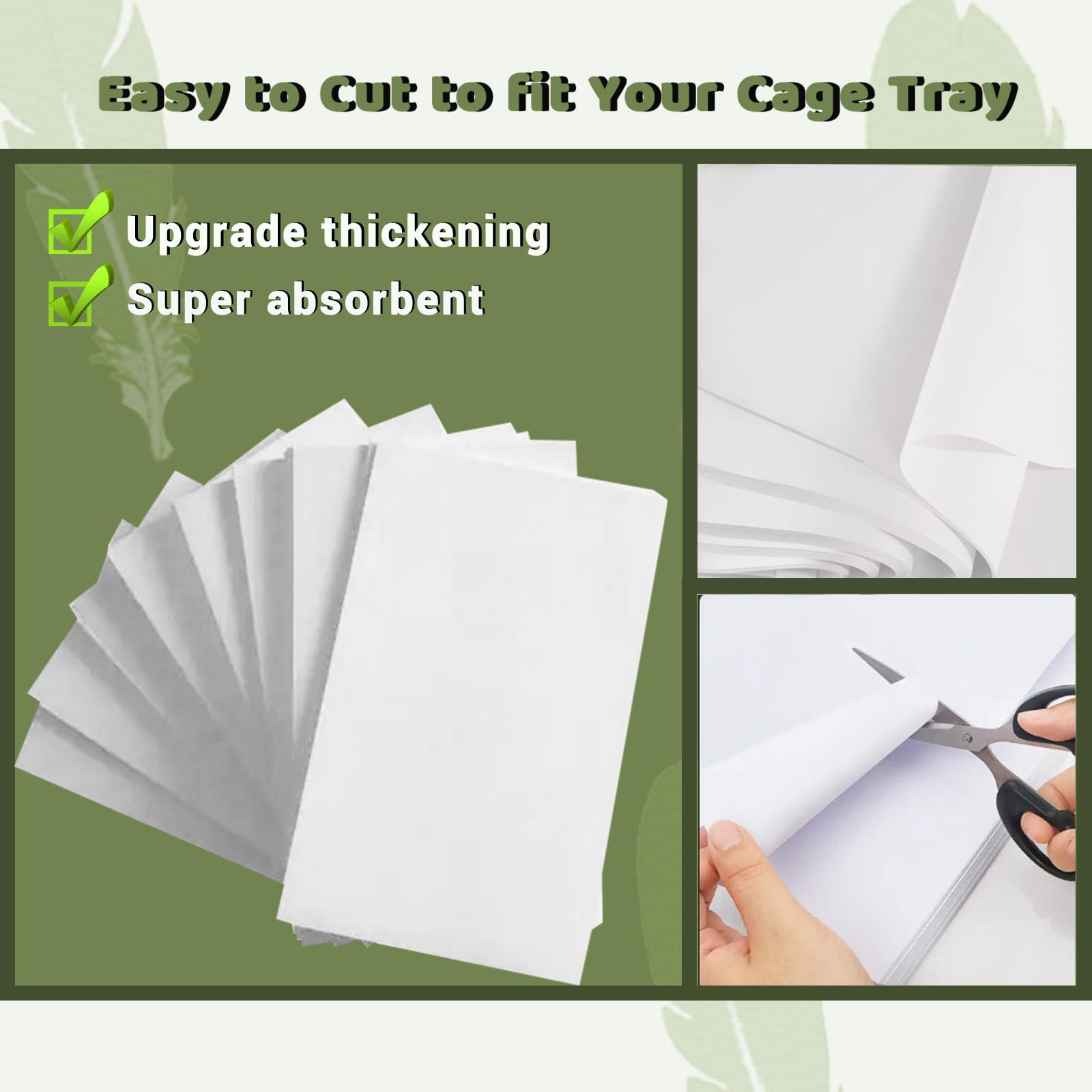 ZIQON papier liner cage absorbant, contrôle efficace de l'humidité et des odeurs.