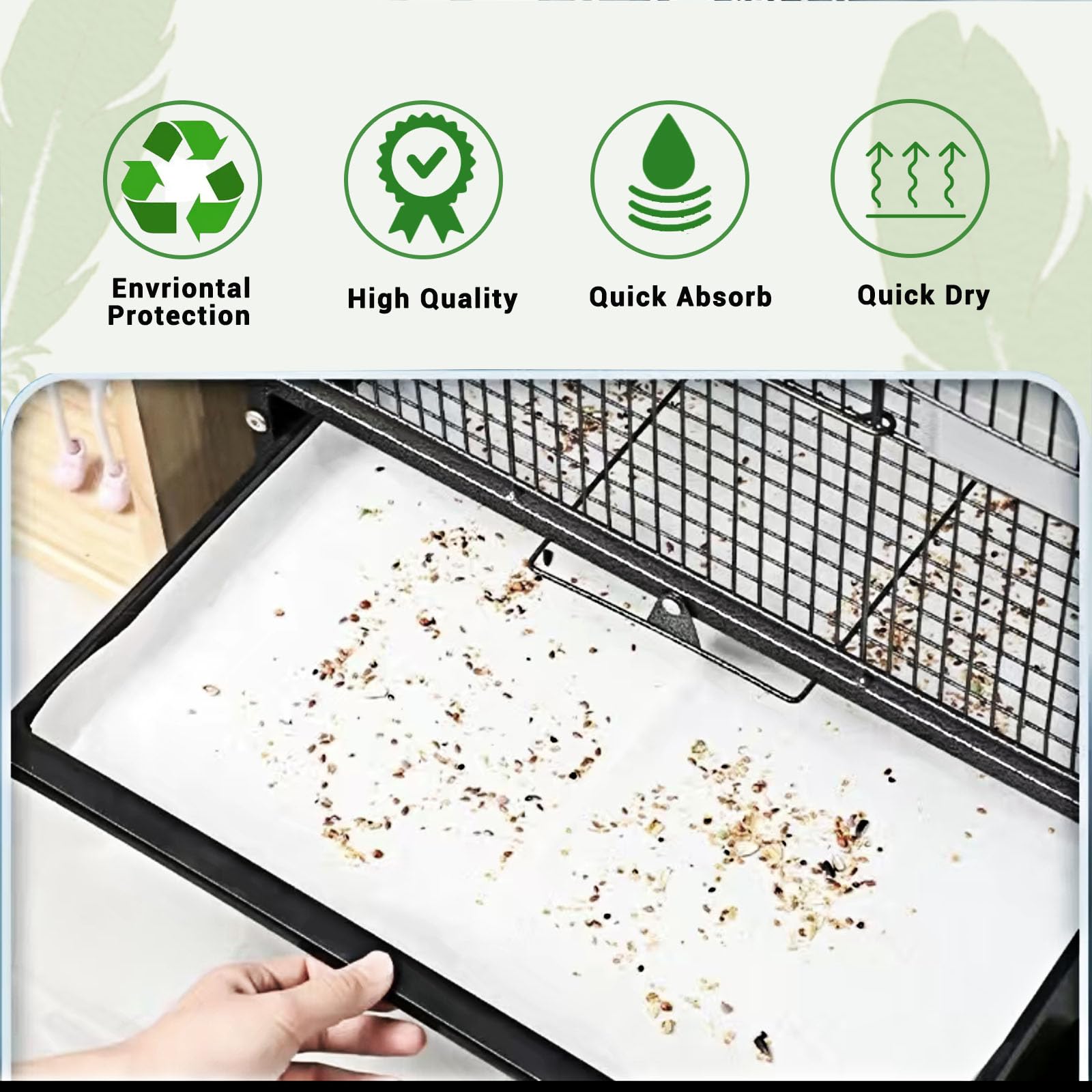 Papiers liner ZIQON facile à changer, réduit les odeurs et l'humidité.