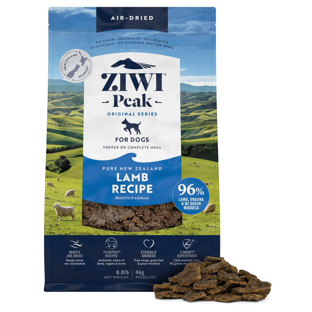 ZIWI Peak Agneau – emballage montrant une alimentation pratique et complète.
