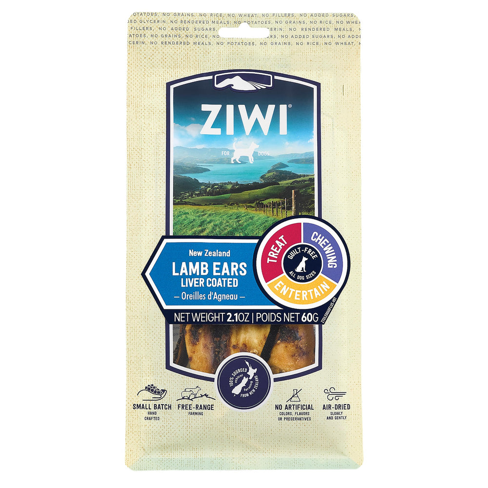 ZIWI Oreilles d'agneau sèches, récompense protéinée idéale pour l'entraînement.