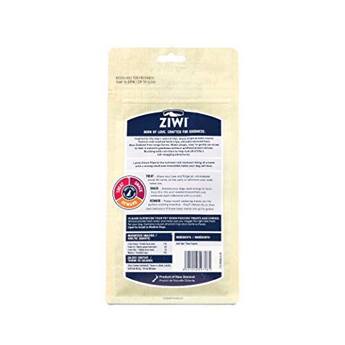Sachet ZIWI-tripe-verte-agneau, snack sain et naturel pour chiens actifs.