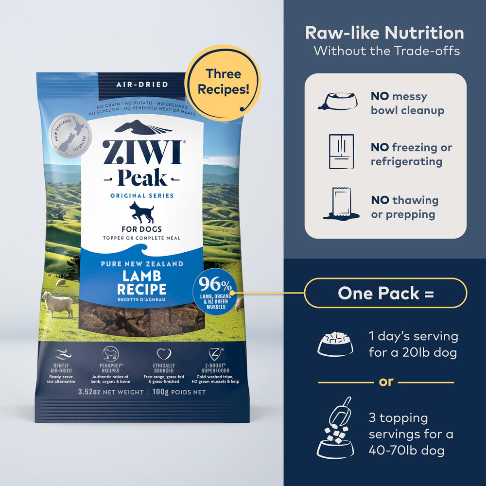 ZIWI Peak Agneau – texture croquante adaptée au repas principal.