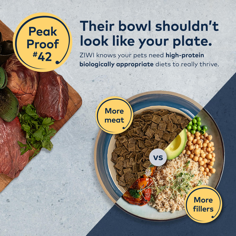 ZIWI Peak Air-Dried Approvisionnement éthique NZ: viandes élevées sans hormones