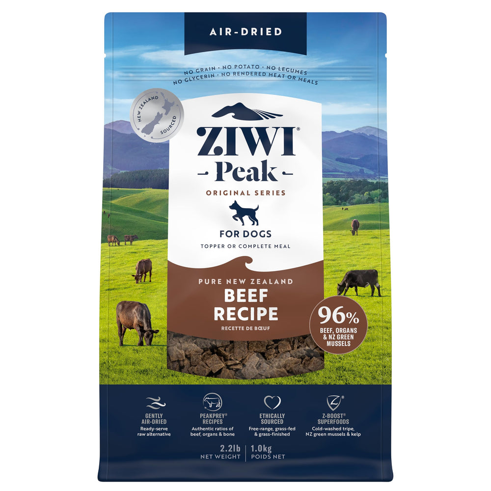 ZIWI Peak Boeuf: nourriture sèche pour chien, riche en protéines et goût apprécié.