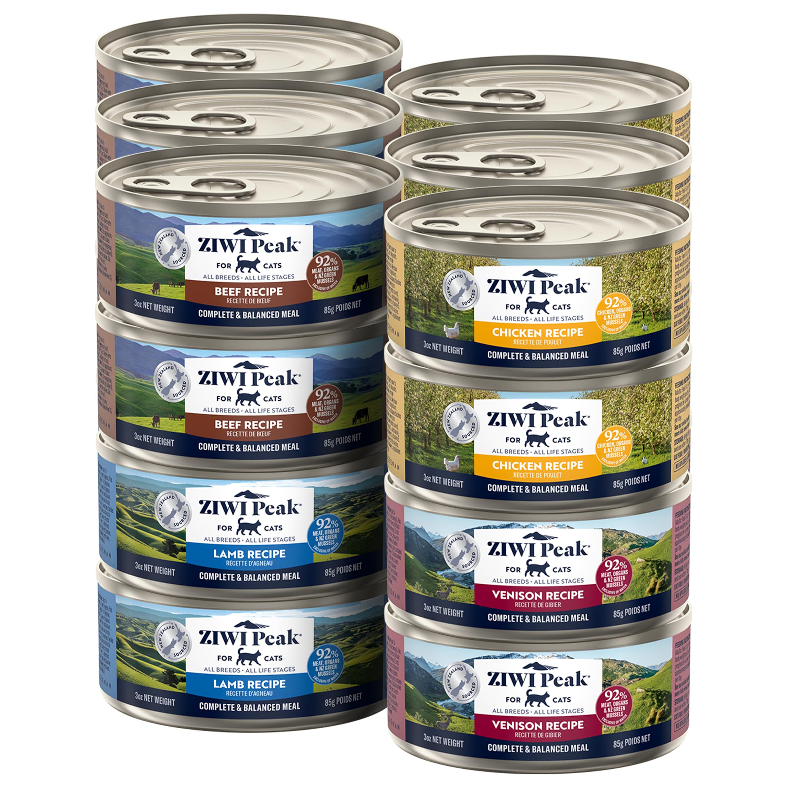 ZIWI Peak boeuf pâté, protéines élevées pour chats actifs.
