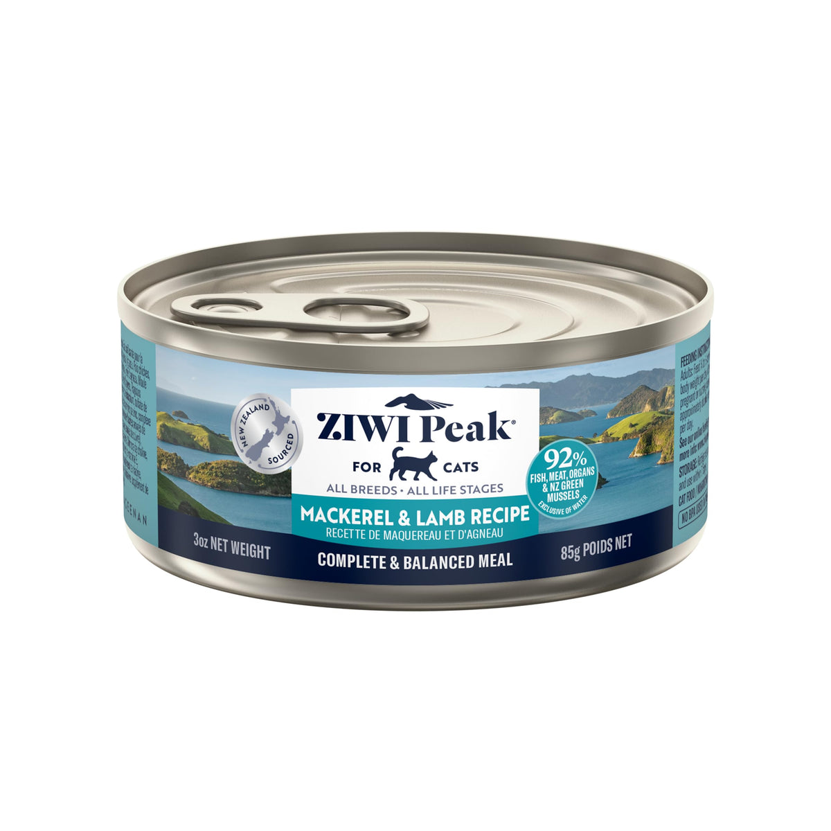 ZIWI Peak chat – pâté humide maquereau et agneau, idéal comme repas complet.