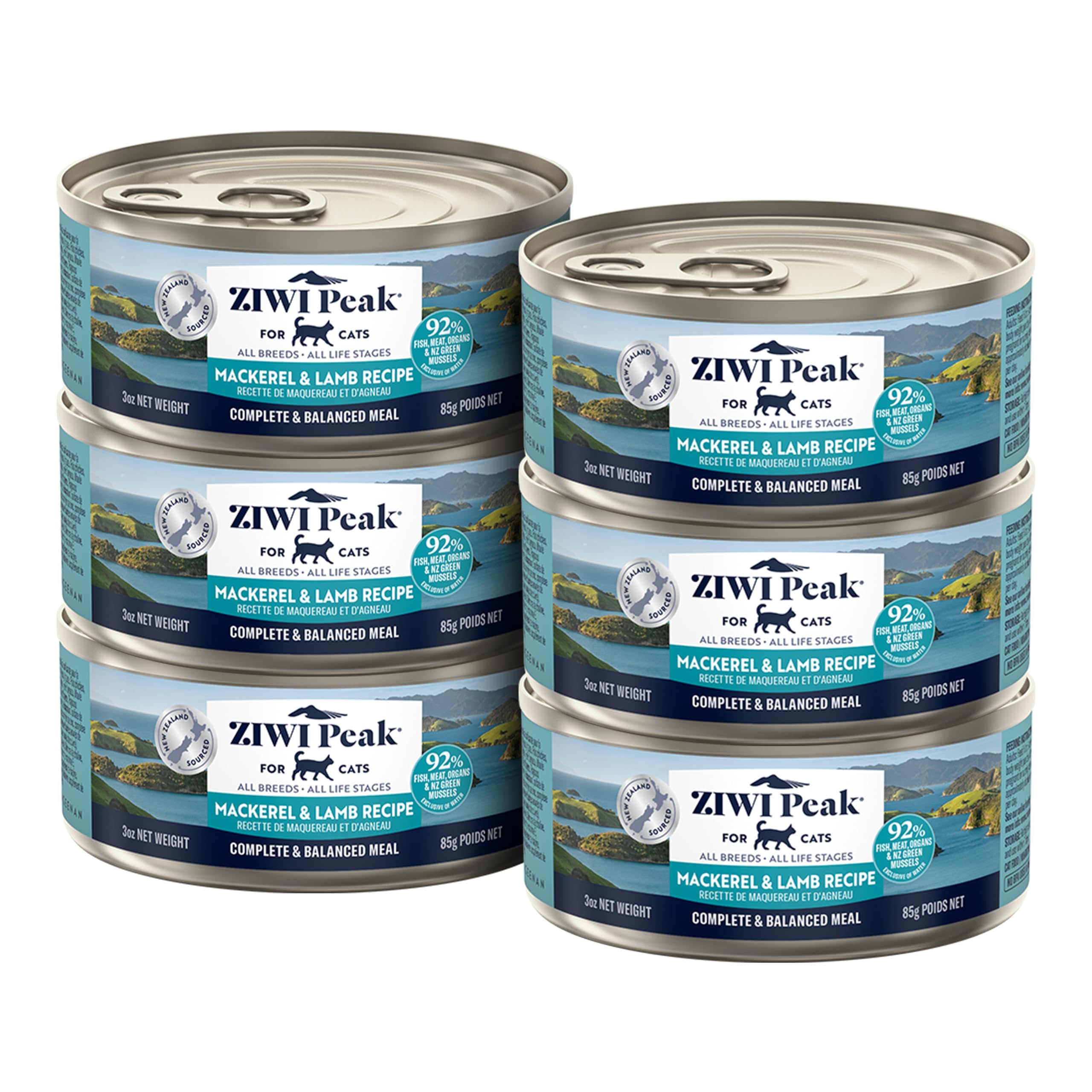 ZIWI Peak Chat Maquereau et Agneau 3oz: repas savoureux et nourrissant.