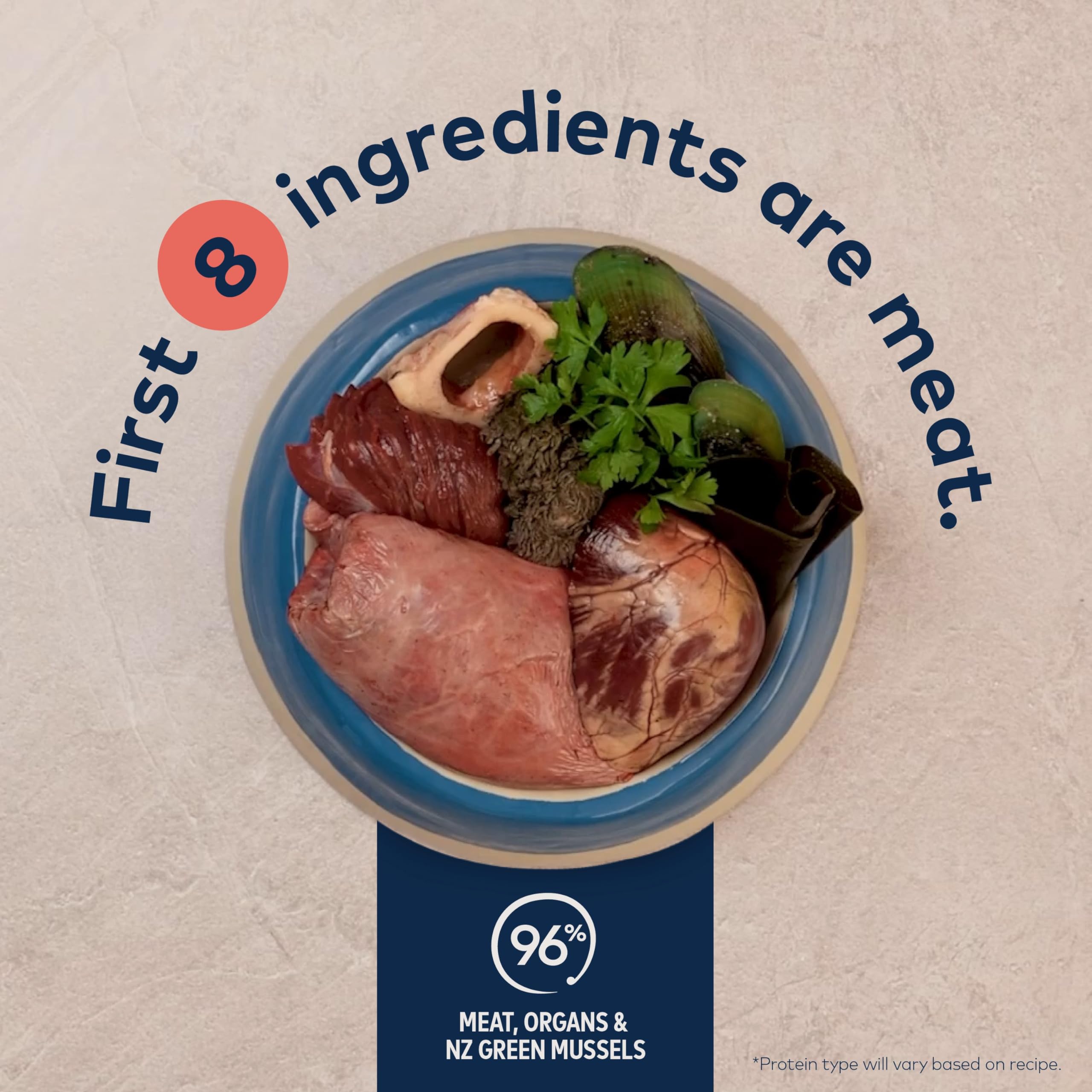 Ingrédients Ziwi Peak Venaison avec organes et moules vertes, profil naturel.