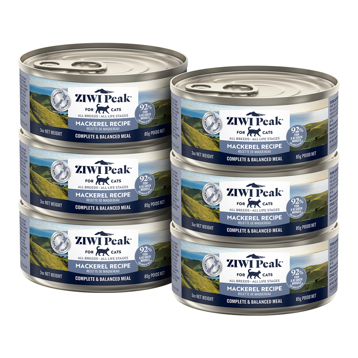 ZIWI Peak Maquereau entier en pate pour chat, riche en protéines et goût savoureux.