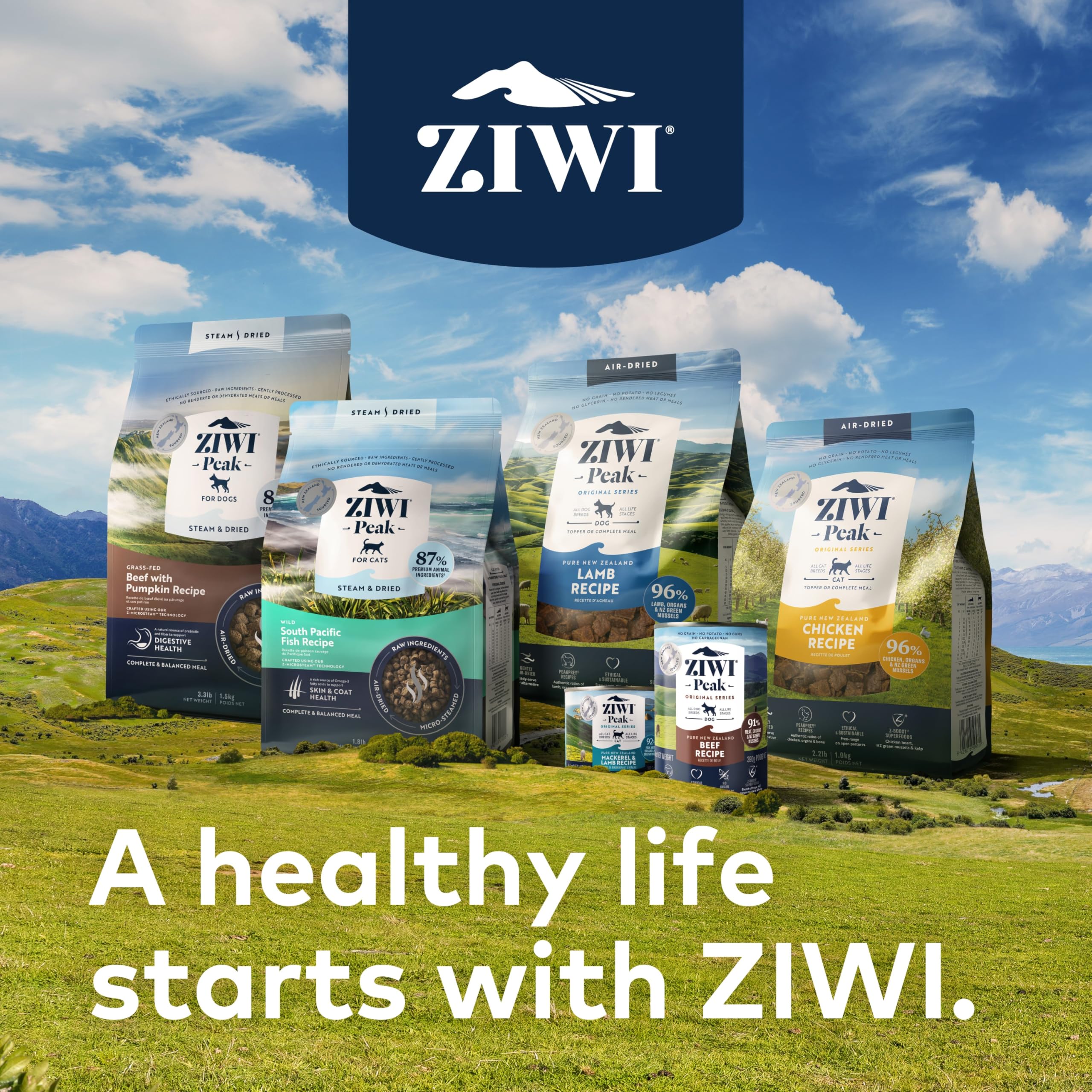 ZIWI Peak moules vertes NZ, riches en chondroïtine et glucosamine.