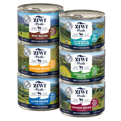 ZIWI Peak pâté boeuf en conserve, protéines élevées pour chiens actifs.