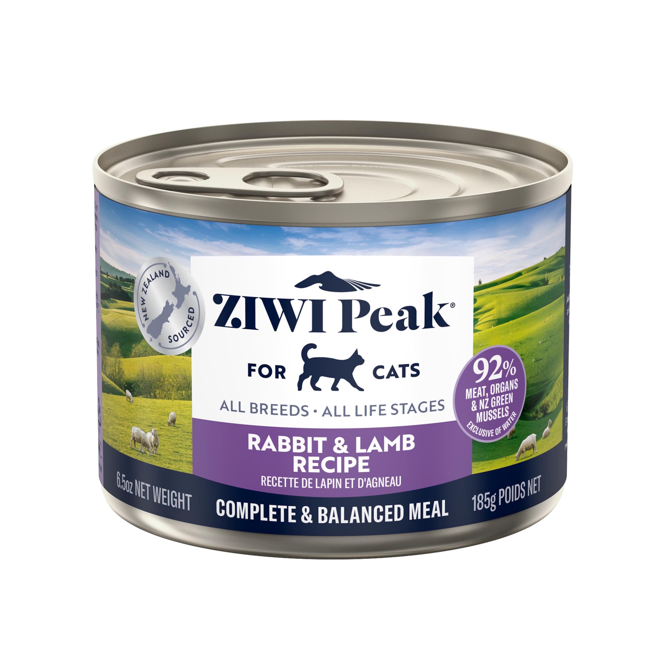 ZIWI Peak pate chat lapin et agneau, texture appétente et protéines élevées.