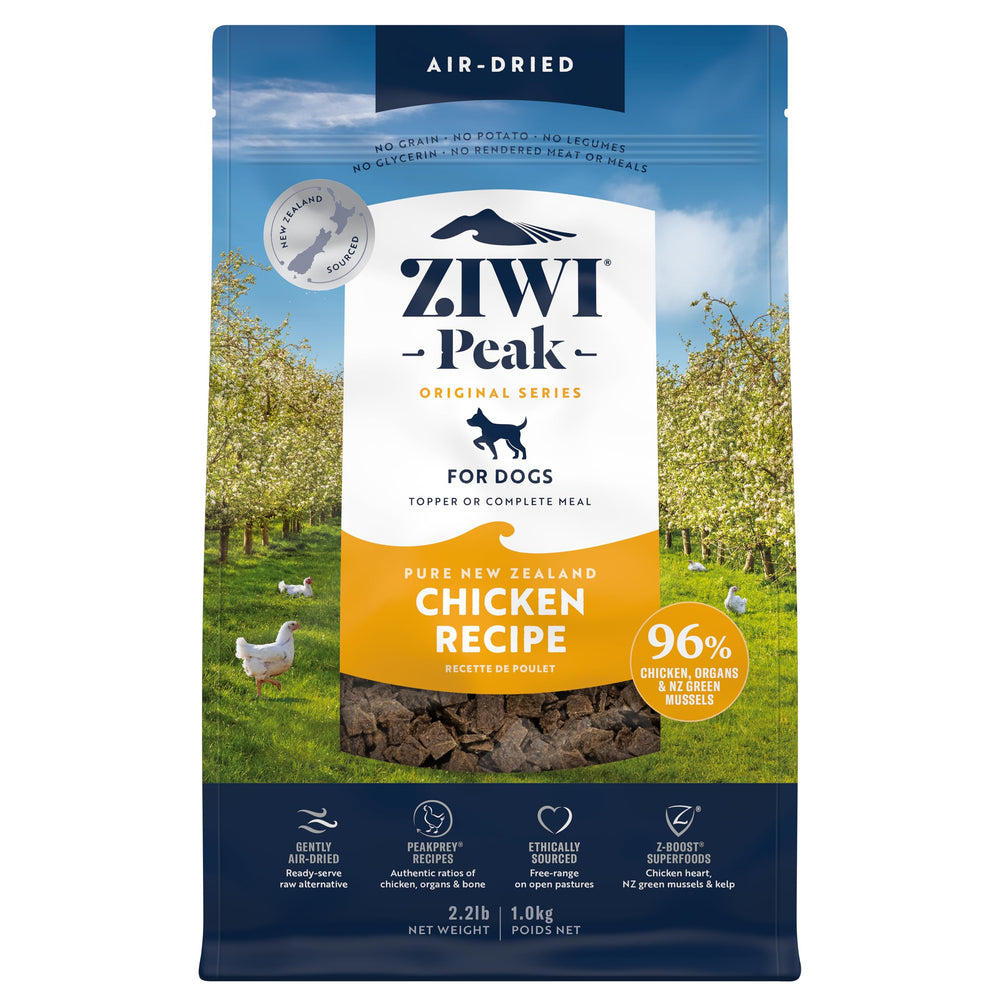 ZIWI Peak poulet sechée-air, alimentation naturelle pour chien.