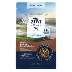 ZIWI Peak Steam & Dried alimentation chien boeuf-pumpkin, soutien digestif potentiel.