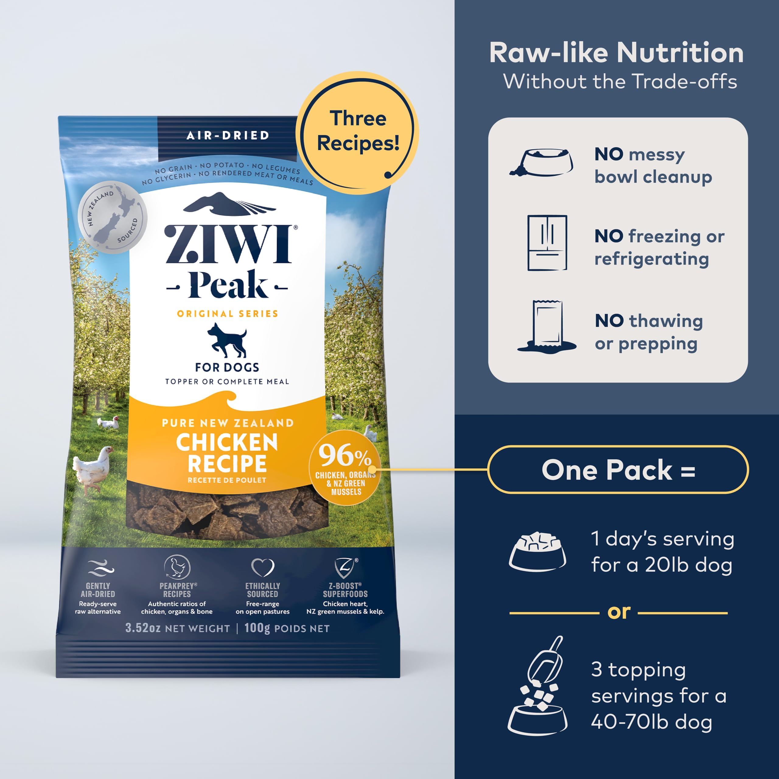ZIWI Peak tripe vert Nouvelle-Zélande, ingrédient naturel pour une digestion harmonieuse.