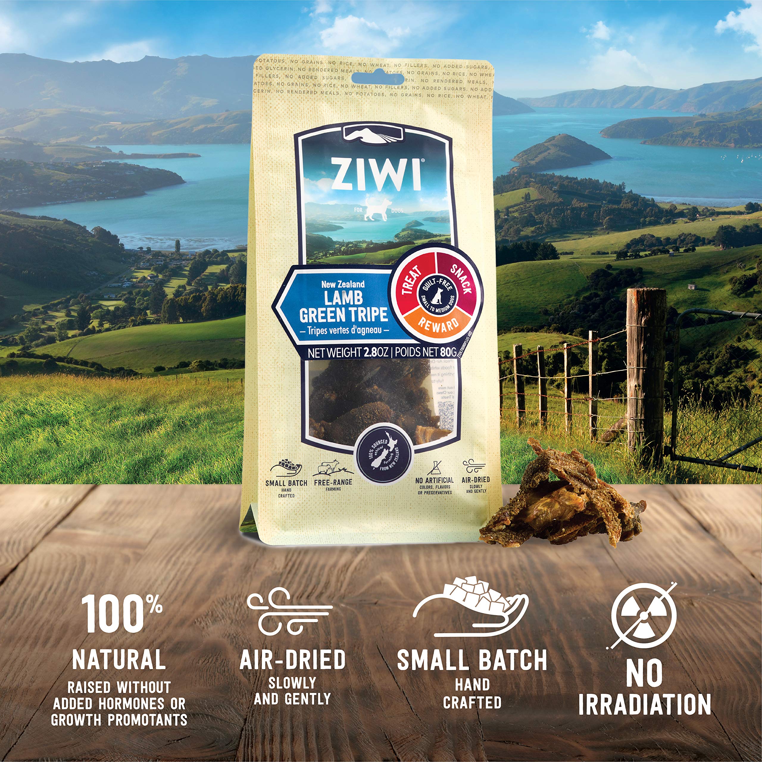 Friandises ZIWI à base de tripe verte, récompense efficace pendant les séances.