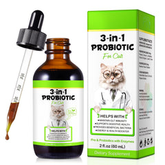 ZIXBMHYJ Probiotiques pour chats gouttes 3 en 1: faciliter la digestion quotidienne.