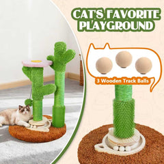 ZLAFM Cactus Post avec brosse de toilettage intégrée pour retirer les poils.