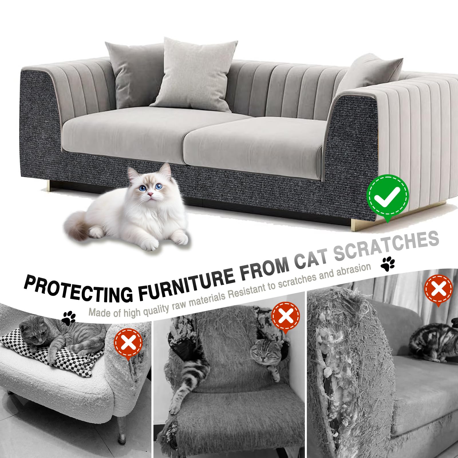 ZLAFM tapis-griffage-chat-mur: protège les murs et évite les griffes