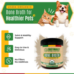 Poudre bouillon ZMA Pets Ziggy Marley, focus sur articulations et mobilité des animaux