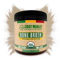 ZMA Pets Ziggy Marley bouillon d'os de bœuf bio en poudre, soutien nutritionnel pour chiens et chats