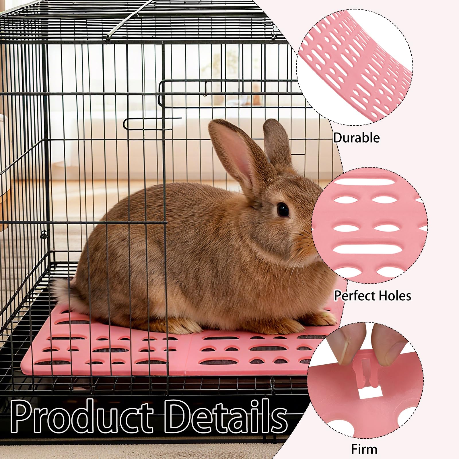 Tapis cage lapin blanc Zmpkhba: modules adaptables pour votre cage.