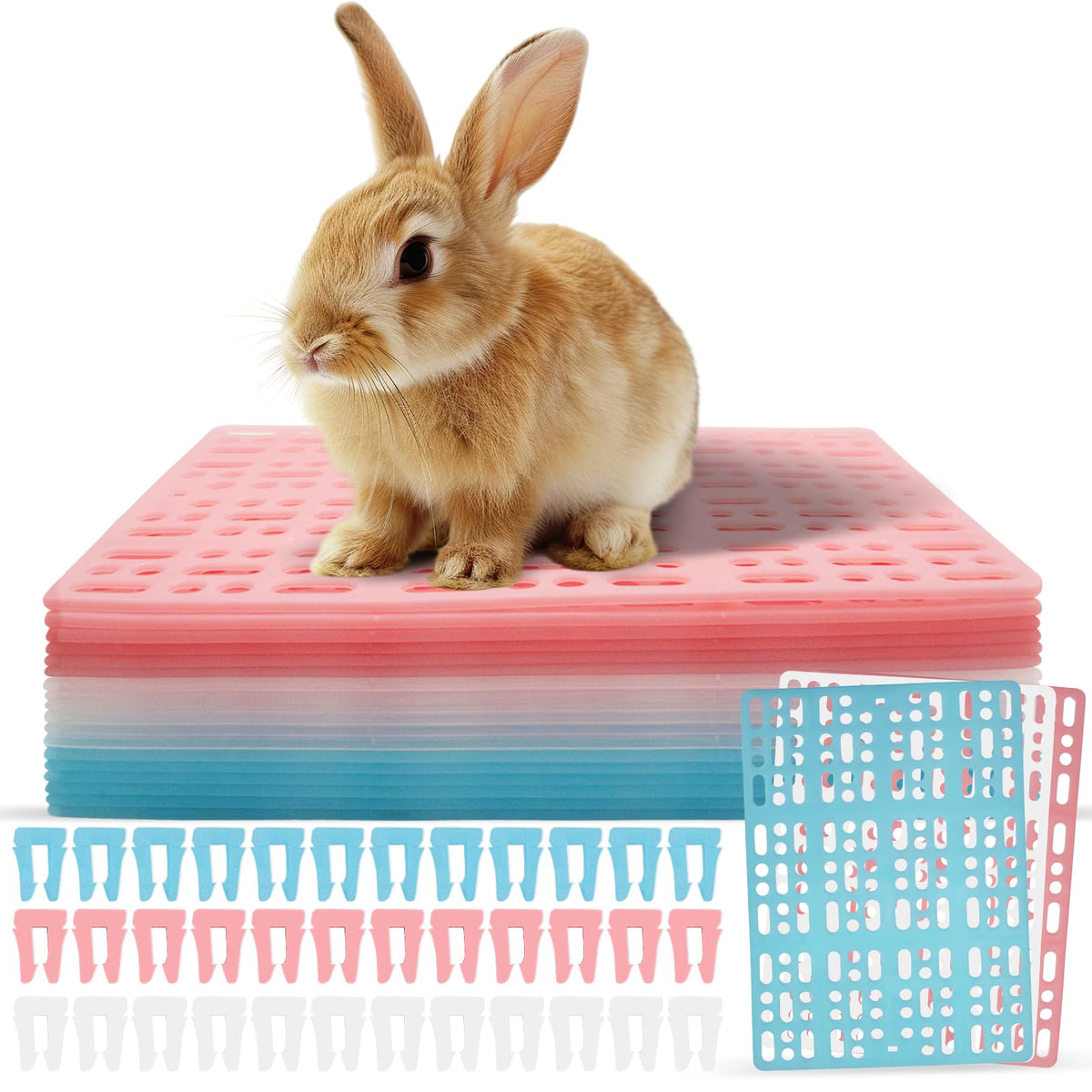 Tapis cage lapin bleu Zmpkhba: protège le sol et offre un repos confortable.