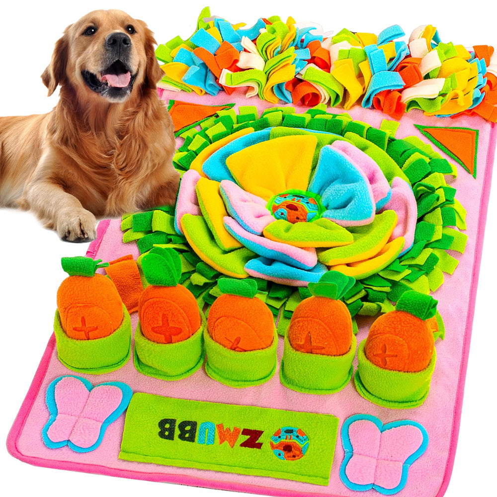 ZMUBB Snuffle Mat chien rose 31x19 : stimulation olfactive et repas plus lent