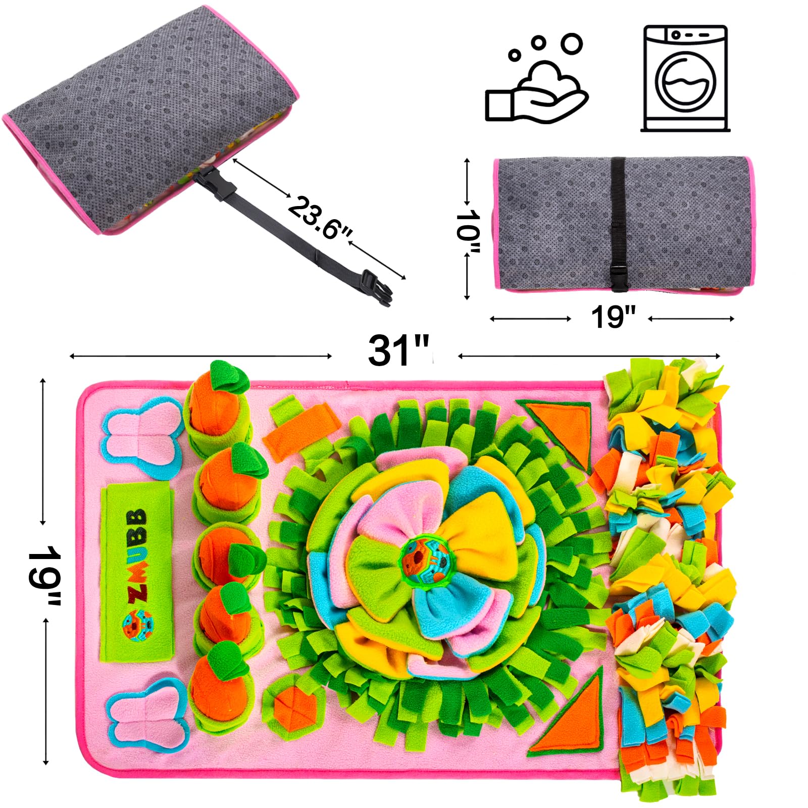 ZMUBB Snuffle Mat jeu interactif stimulant l'exploration