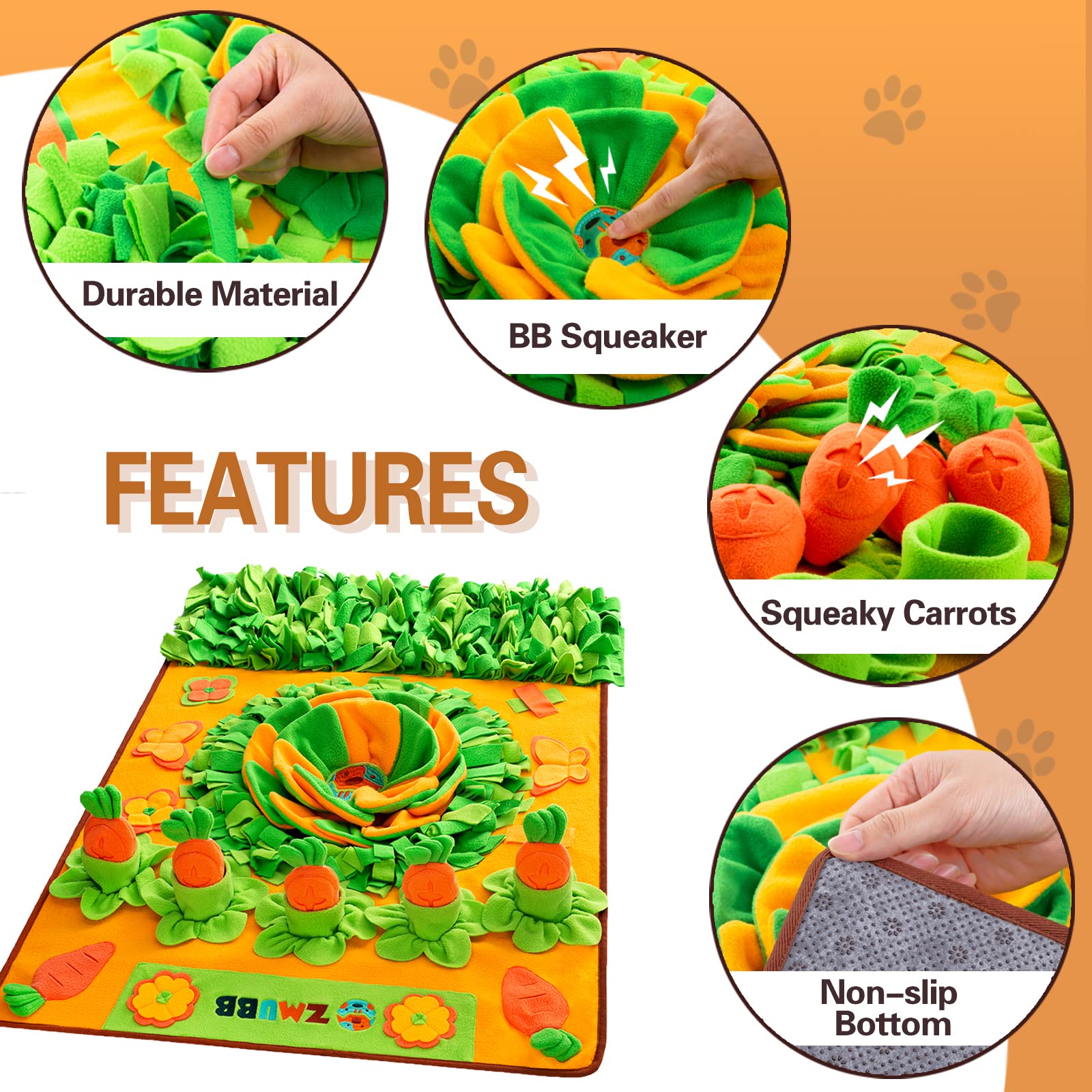 Tapis olfactif ZMUBB petale centre et sifflet pour attirer attention