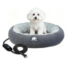ZNOFAN lit chauffant chat – Nid rond de 19 pouces, chaleur douce