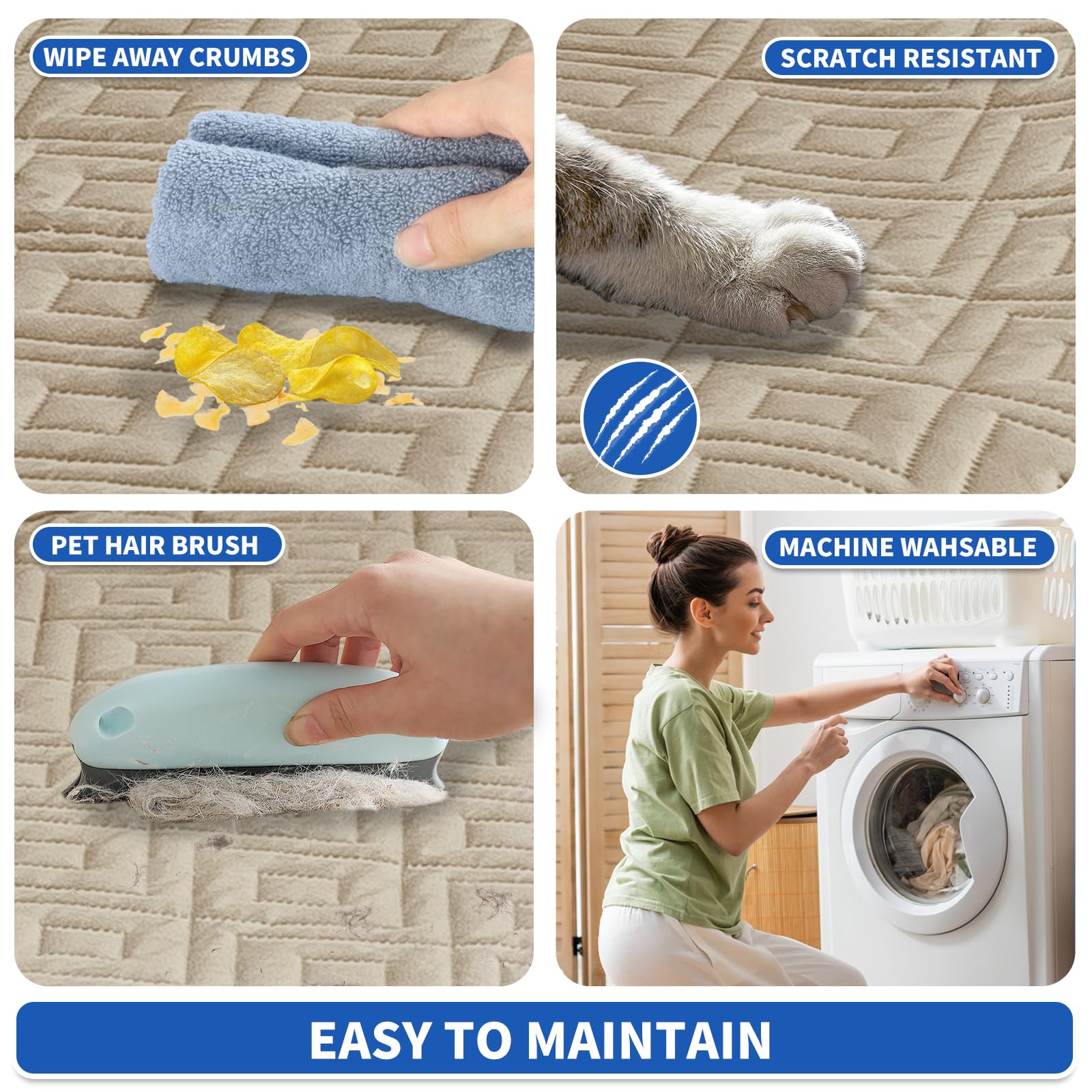 ZNSAYOTX nettoyage facile par chiffon humide et lavage à froid.