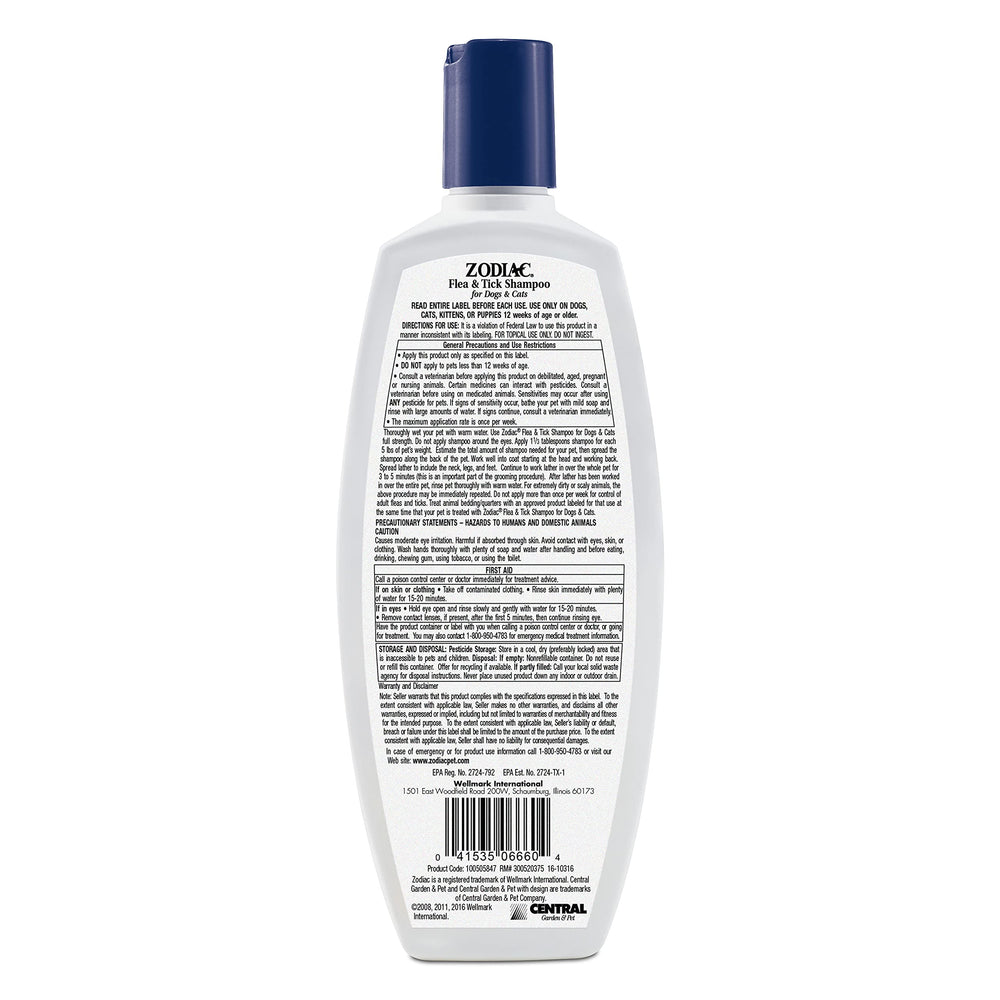 Zodiac Shampooing mousse crémeuse nettoie et assouplit le pelage des animaux.