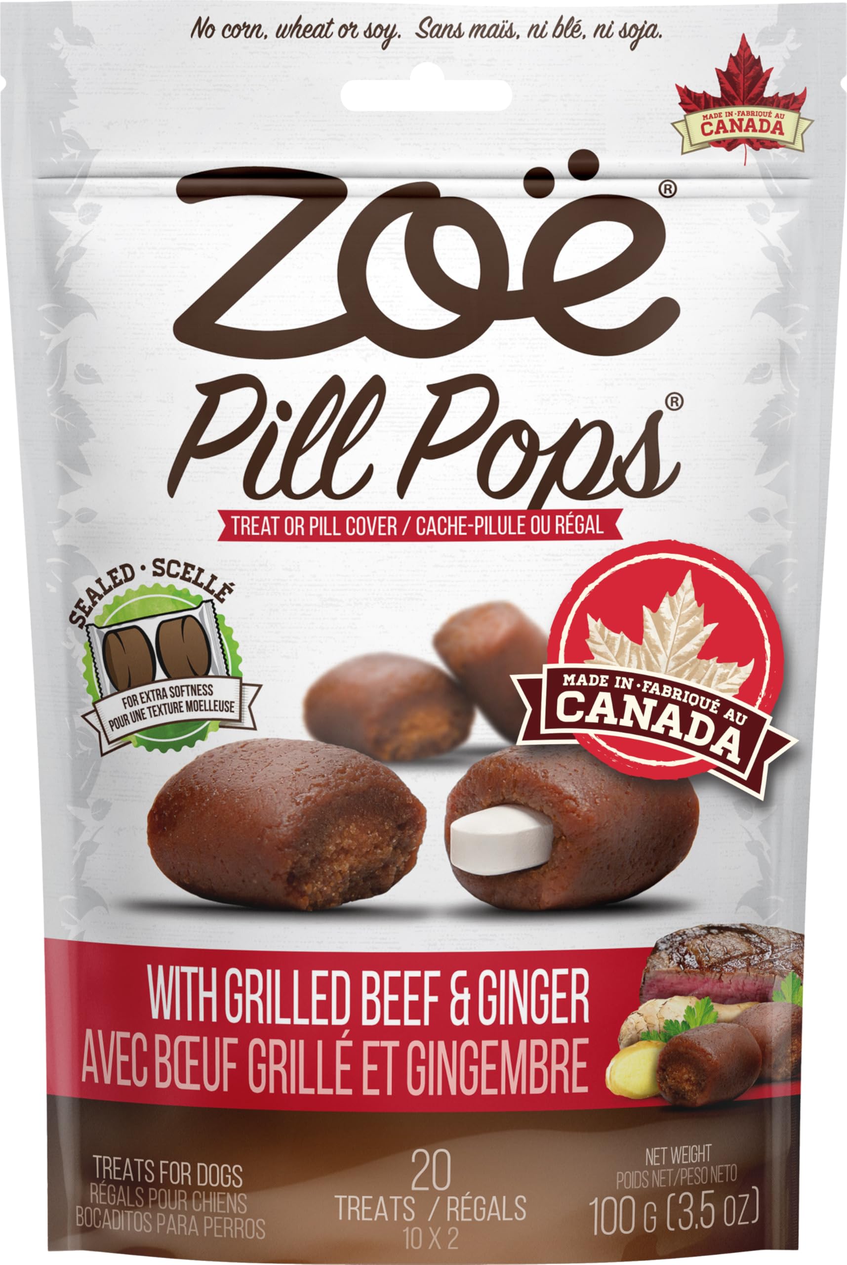 Zoë Pill Pops : boîte ouverte avec des friandises moelleuses.