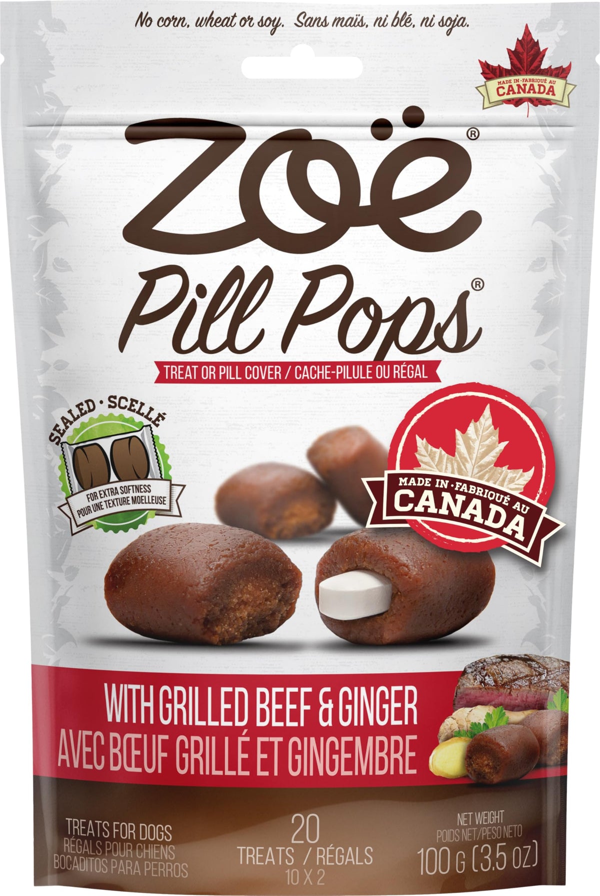 Zoë Pill Pops : boîte ouverte avec des friandises moelleuses.