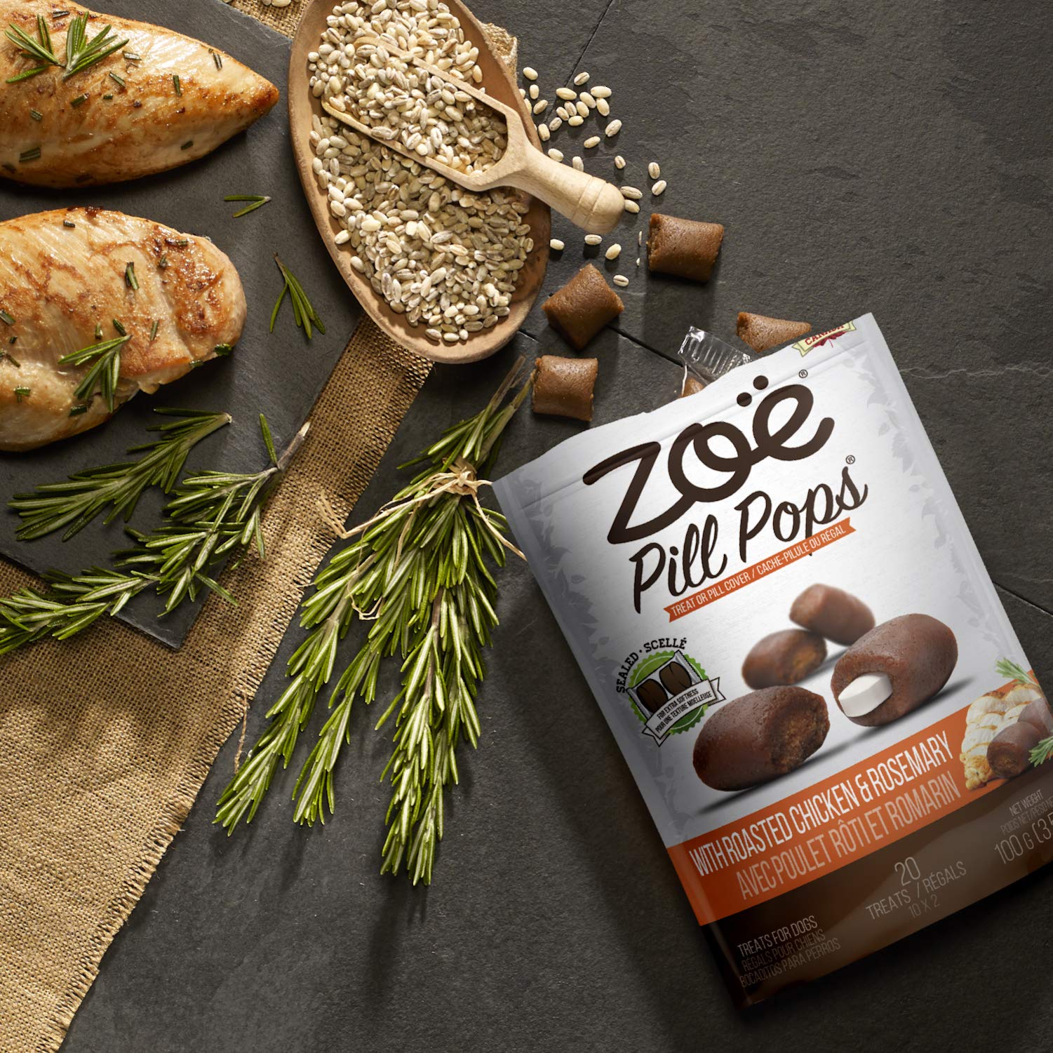 Goût beurre de cacahuète et miel, Zoë Pill Pops utiles pour masquer les pilules.